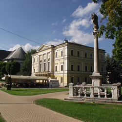 Town Hall - The Maria Column with the statue of the Immaculate Spišská Nová Ves in the summer - Perfect climate - in winter cold, warm in summer