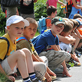 Town full of children and Basket Music Festival