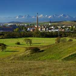 Panorama of the town of Spišská Nová Ves with a nice view of High Tatras - The excellent location of the city